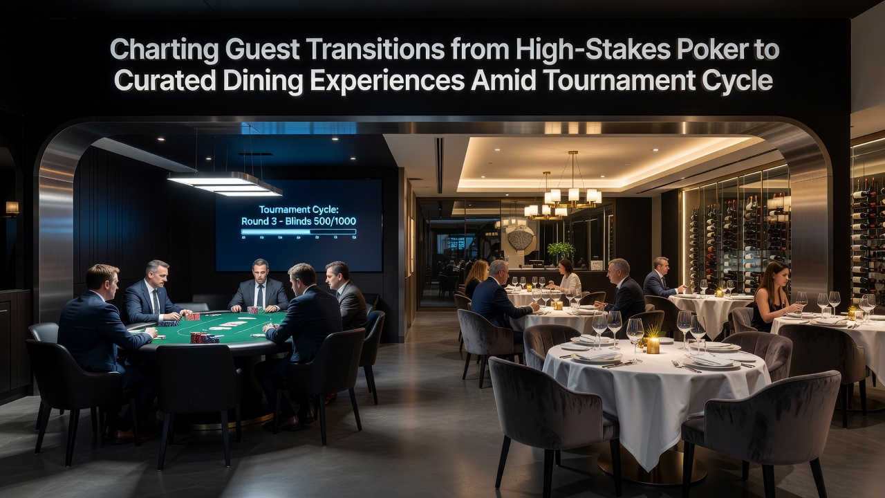 Kulinarische Suite mit Gästen aus Pokerturnieren in einem rheinischen Entertainment-Venue