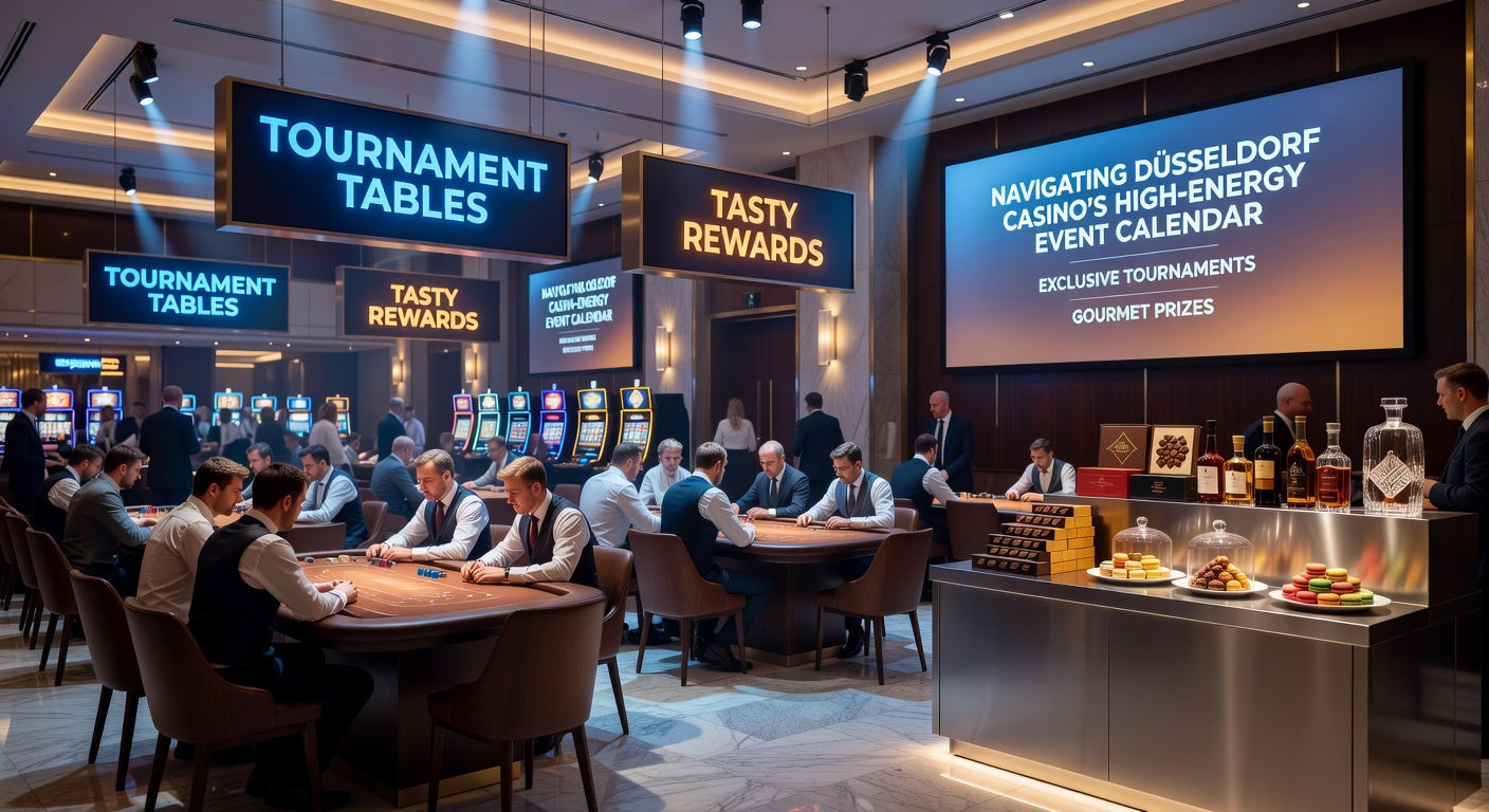 Appetitanregende Buffets und Cocktails inmitten der Turnieratmosphäre im Casino Düsseldorf