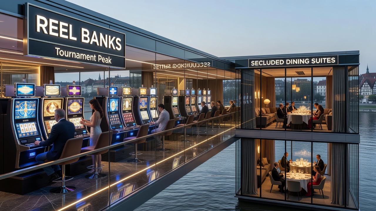Karte der Spielerpfade von Automaten zu Speisesuiten in einem Casino am Rhein