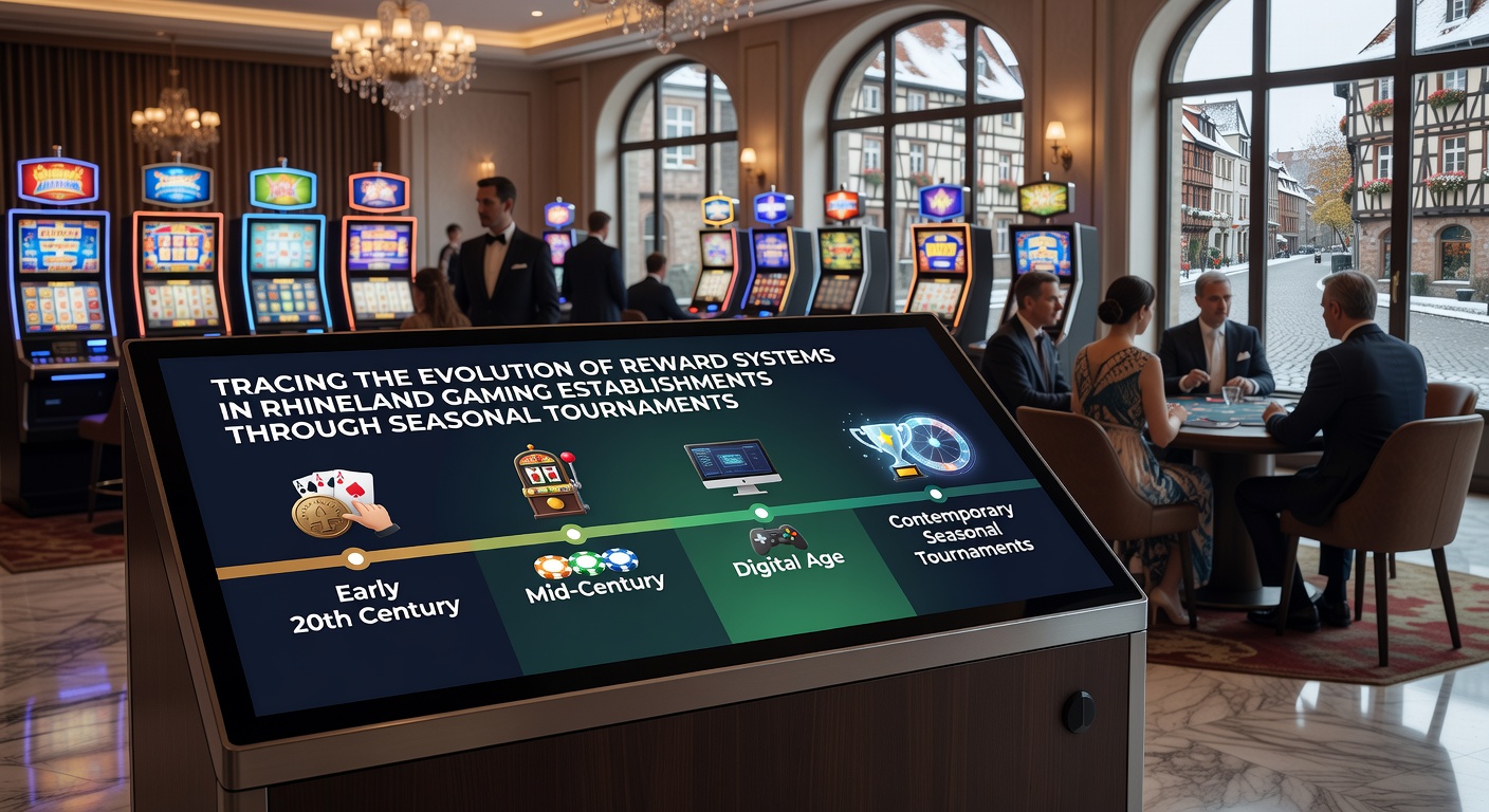 Moderne Turnierhalle in einem rheinländischen Casino mit VIP-Bereichen und Belohnungsdisplays